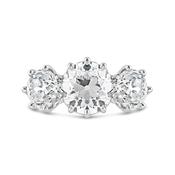 Round Brilliant 6 Claw Diamond Trilogy Ring 6.71ct image