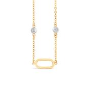Oval Link &amp; Bezel Set Diamond Multi Station Bracelet
