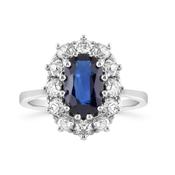 Sapphire &amp; Diamond Halo Cluster Ring 2.50ct image
