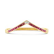 Vintage Ruby &amp; Diamond Wishbone Style Bracelet image