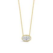 Oval Cut Bezel Set Diamond Pendant 2.08ct image