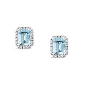 Aquamarine &amp; Diamond Halo Stud Earrings 2.38ct image