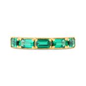 Baguette Cut Emerald 5 Stone Ring image