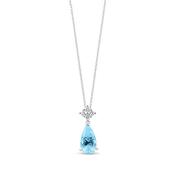 Sky Blue Topaz &amp; Diamond Drop Pendant image