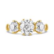 Vintage Italian Old Cut Diamond Three Stone Ring 1.50ct image
