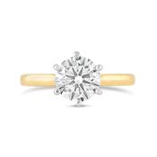 6 Claw Round Brilliant Diamond Solitaire Ring 1.64ct image