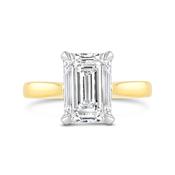 Emerald Cut Diamond Solitaire Engagement Ring 3.06ct