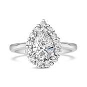 Pear Diamond Halo Engagement Ring 1.47ct image