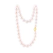 Freshwater Pearl Necklace with Gold Bolt Clasp - 10mm