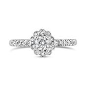 Round Brilliant Diamond Halo Engagment Ring 0.69ct