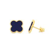 Lapis Quatrefoil Stud Earrings 10mm image