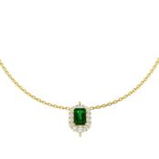 Emerald &amp; Diamond Halo Pendant image