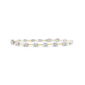Oval Multi Station Diamond Bar Link Bracelet 5.10ct image