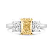 Fancy Intense Yellow Diamond Three Stone Ring