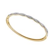 Twisted Bangle - Gold &amp; CZ