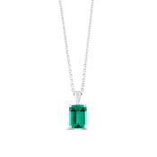 Emerald Cut Emerald Solitaire Pendant 1.33ct