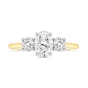 Oval &amp; Round Brilliant Three Stone Diamond Trilogy Ring 1.40ct image