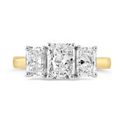 Radiant Cut Diamond Three Stone Trilogy Ring 2.00ct image