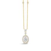 Oval Diamond Halo Drop Pendant 2.88ct image