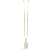 Oval Diamond Halo Drop Pendant 2.93ct image