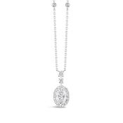 Oval Diamond Halo Drop Pendant 2.99ct image