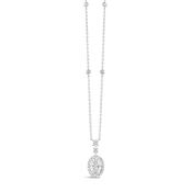 Oval Diamond Halo Drop Pendant with Multi Station Chain 2.93ct image