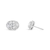 Oval Diamond Halo Stud Earrings 4.49ct image