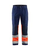Blaklader Hi-Vis Trousers Stretch - Navy &amp; Orange | 1551