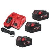 Milwaukee M18 3 x 5Ah Battery &amp; Fast Charger image