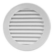 Round Grille With Fly Screen White