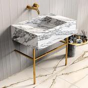 Arabescato Marble Vanity Unit - 600mm image
