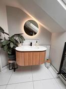 Kensington Solid Wood Wall Mounted Oval Basin Fluted Bathroom Vanity Unit - 1200mm image