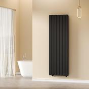 Boston Black Double Panel Vertical Radiator - 1800x380mm image