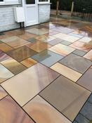 Buff Smooth &amp; Sawn Linear Sandstone Paving - 900x200 Planks
