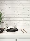 Calacatta White Chevron Tile - 80x400mm image