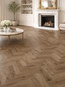 Chestnut Oak Herringbone Luxury Click Vinyl Flooring Tiles - 640x128x6mm image