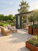 Cotswold Linen Tumbled Limestone-Effect Porcelain Paving - 910x610x20mm
