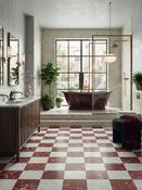 Majestic Rosso Levanto Italian Marble Effect Porcelain Tile - 300x300x9mm