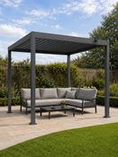 Shadow Nord Steel Pergola in Graphite Grey - 3m x 3m Free Standing image