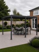 Shadow Nord Steel Pergola in Graphite Grey - 3 x 6m Free Standing image