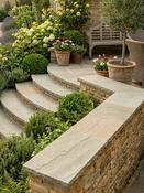 Raj Green Sandstone Wall Coping &amp; Steps - 900x400x40mm