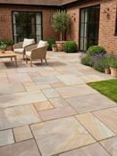 Rippon Buff Indian Sandstone Slabs - Mix Size Patio Pack