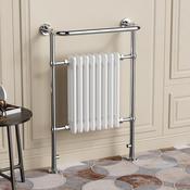 Chelsea Chrome &amp; White Traditional Heated Towel Rail Radiator - 952x659mm image