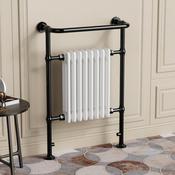 Chelsea Black Nickel &amp; White Traditional Heated Towel Rail Radiator - 952x659mm image
