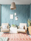 Toronto Blu Brick Effect Porcelain Wall &amp; Floor Tile - 88x368mm