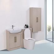 Imperial Light Beige Complete Freestanding Vanity Unit Set With Side Cabinet- 1200mm
