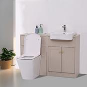 Manor Light Beige Combination Bathroom Suite - Vanity Unit with WC unit &amp; Toilet - 1200mm