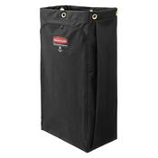 114 litre Executive Canvas Bag for High-Capacity Janitorial Cleaning Carts, Vinyl lining, Black