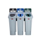 Slim Jim Recycling Station Bundle 3 Stream - Landfill/Paper/Mixed Recycling image