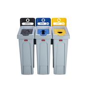 Slim Jim Recycling Station Bundle 3 Stream - Landfill/Paper/Plastic image
